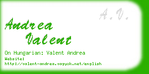 andrea valent business card